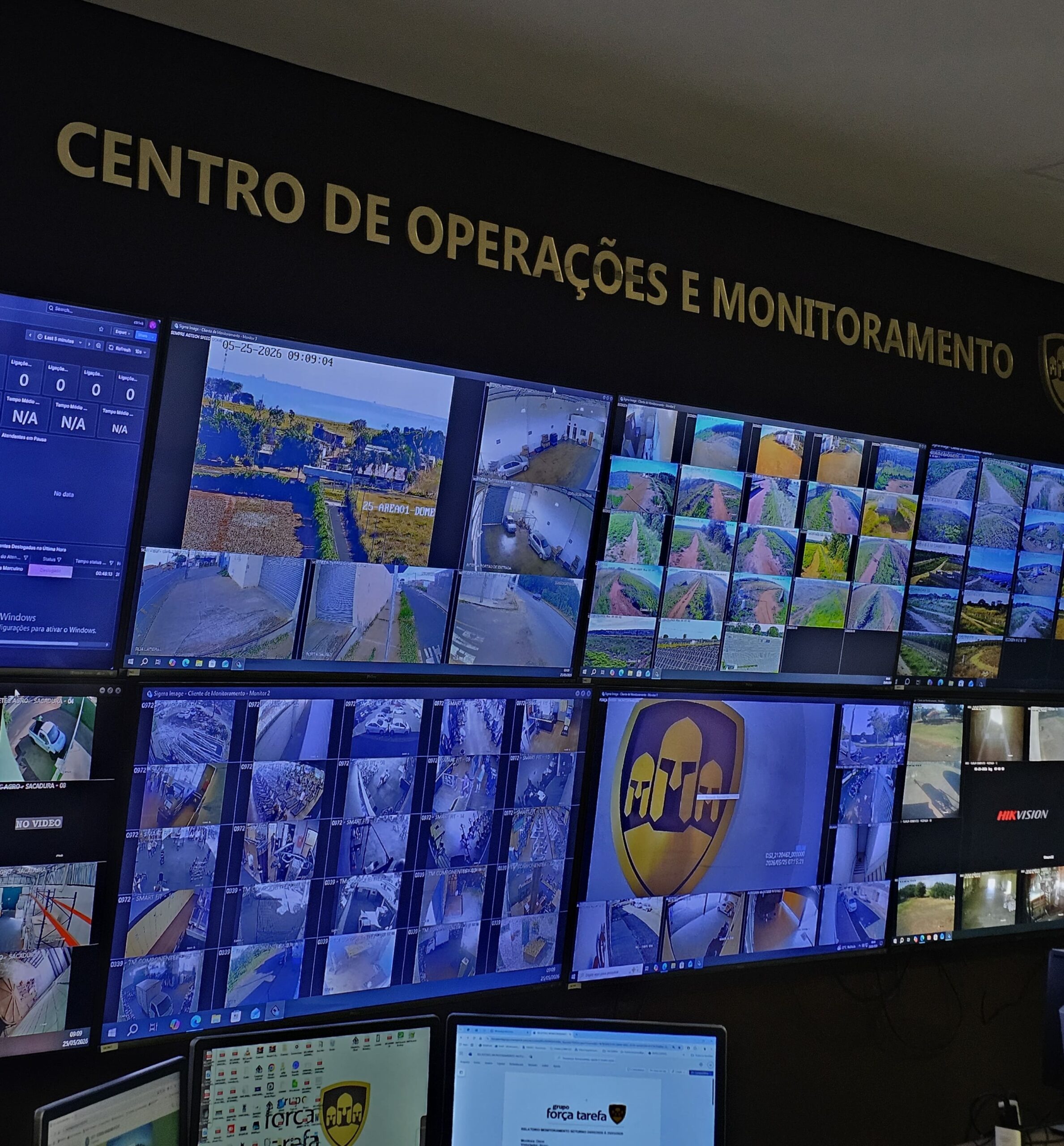Monitoramento profissional de alarmes do Grupo Força Tarefa