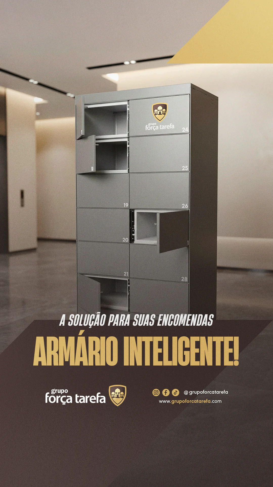 Armário inteligente para condomínio instalado na portaria